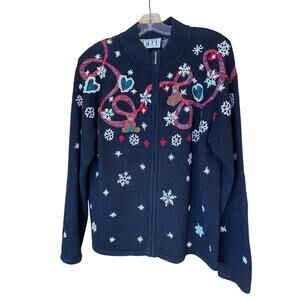 Karen Hart Christmas Party Ugly Sweater in Black. Size L